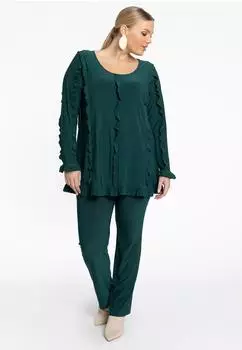 Yoek Cocoon Bluse dunkelgrün