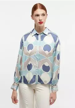 Eterna Oversize Fit Hemdbluse aqua