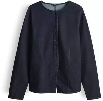 Opus Fartis Slim fit Jeansbluse dunkelblau