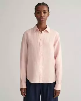 GANT Reg Leinenhemd mit Streifen guava orange