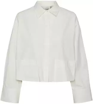 Y.A.S YASLEE LS SHORT SHIRT weiß