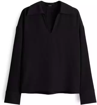 someday. Zofira Loose Shirt Bluse mit Johnnykragen schwarz
