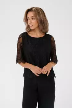 Cream CRYumi Kurzarm-Bluse Regular fit schwarz