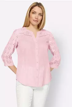 Heine Spitzenbluse mit V-Ausschnitt (46682562) hellrosé