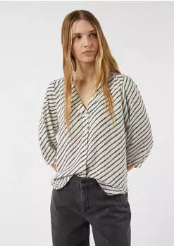 Comma Bluse creme schwarz (2176705.04A1)