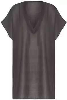 Lascana Chiffontunika mit seitlichem Knoten transparente Strandtunika anthrazit/grau