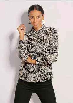 Madeleine Druckbluse mit grafischem Print schwarz