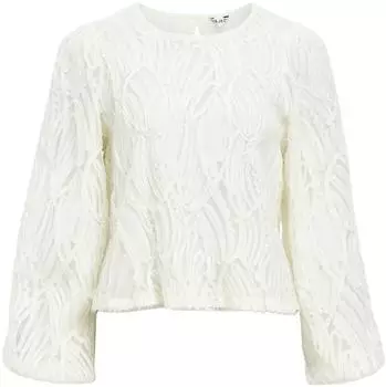 Object Collectors Item OBJLucie L/S Re O-Neck Top Normal Fit creme