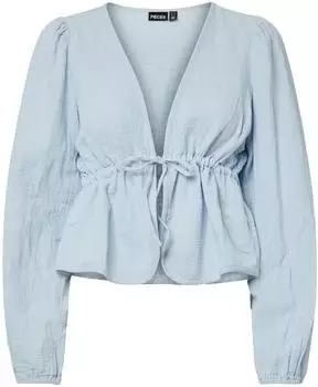 Pieces PCSASTINA Musselin Oberteil mit Langen Ärmeln (17156480) cashmere blue