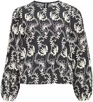 Object Collectors Item OBJMya Langarm Blusenhemd regular fit schwarz/weiß