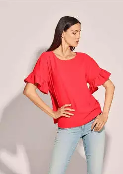 Madeleine Hemdbluse mit glänzendem Finish rot