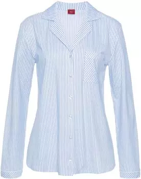 s.Oliver Pyjama Oberteil Single Jersey hellblau/weiß