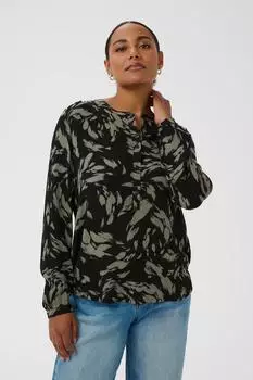 Kaffe Pollie Bluse black/sea spray graphic
