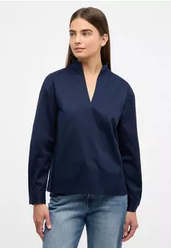 Eterna Oversize Fit Easy Iron Longbluse (bügelleicht) midnight