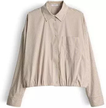Opus Fresa Regular Streifenbluse beige/braun