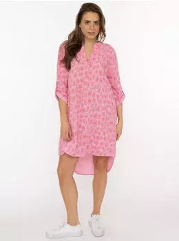 Zwillingsherz Rom Blusentop Oversize V-Ausschnitt Leopardenmuster (38228042) flieder