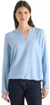 Cecil Langarmbluse mit V-Ausschnitt aus reiner Viskose (B346300) light sky blue