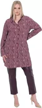 Ulla Popken Longbluse Hemdkragen pflaume/dunkellila