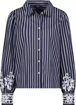 Monari Bluse (410344) marine gemustert