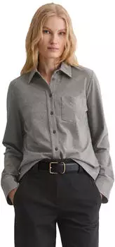 Marc O'Polo Langarmbluse aus Organic-Cotton-Stretch Slim Fit warm granite melange/graumeliert