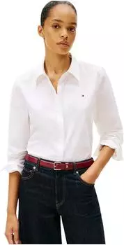 Tommy Hilfiger ess poplin regular shirt th (WW0WW47169) optic white