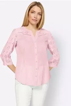 Heine Spitzenbluse mit V-Ausschnitt (46682562) rosa