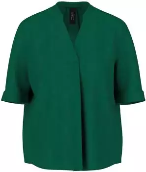Marc Cain Fließende Schlupfbluse mit Schleifenband dark jade green