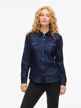 Vila Vibista Denim Shirt/su-noos (14033008) dark blue denim/rinse wash