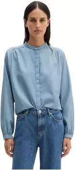 Marc O'Polo Langarmbluse aus Baumwoll-Satin Loose Fit (5000013051) jeansblau
