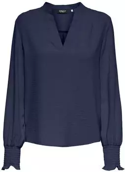Only ONLMETTE V-Neck LS Smock Top Noos (15284309) dark blue