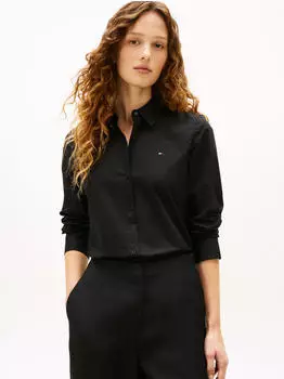 Tommy Hilfiger ESS Poplin Regular L/S Shirt (14983037) schwarz