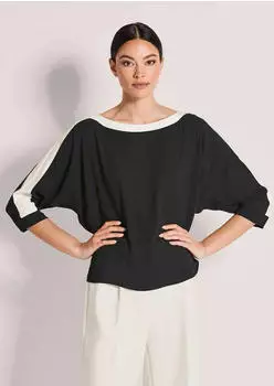 Madeleine Bluse (61717625) schwarz/wollweiß