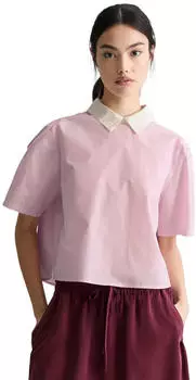Marc O'Polo Crop-Bluse Relaxed (5000005872) light pink multi/weiß