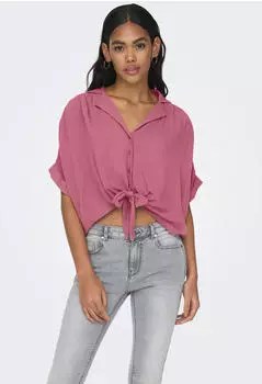 Only ONLPAULA LIFE S/S TIE SHIRT WVN NOOS (15281497) heather rose
