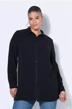 Studio Untold Jeanshemd oversized Heart-Stickerei (72122501) schwarz
