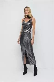 No Matter What V-Ausschnitt Bluse mit Pailletten (34823-55494) silber