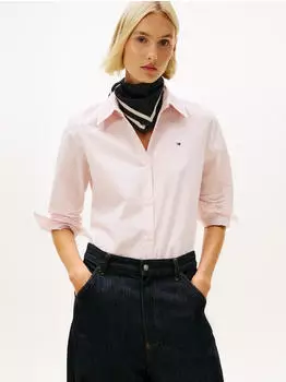Tommy Hilfiger ESS Poplin Regular L/S Shirt (WW0WW47169) classic ithaca stp bonita pink