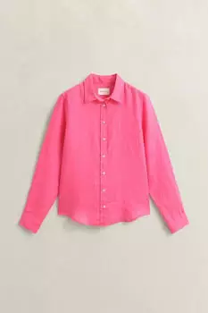 GANT Reg Linen Striped Shirt (4300620) bright fuschia