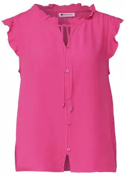 Street One Blusentop mit Split Neck und R&uuml;schen Pink (A34663617281)