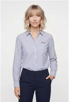 Pieces PCIRENE LS Shirt (17136022) bright white/surf the web/red amour