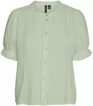 Vero Moda VMNATALI 2/4 Lace Short Top Regular Fit fog green