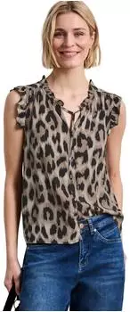 Street One Blusentop mit Split Neck und R&uuml;schen Beige (A34663737278)