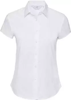 Russell Stretch Bluse Kurzarm (R-947F-0) weiß