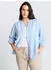 Tom Tailor Hemdbluse mit Knopfleiste Slim Fit (39527804) fjord blau irregular stripe