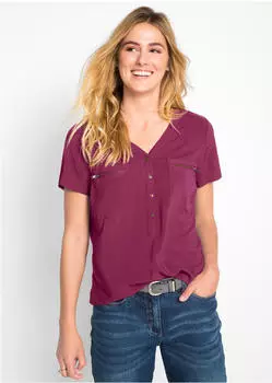 bonprix Shirtbluse figurumspielende Passform (93868395) beere