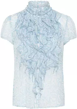 Saint Tropez Lilja SZ Crinkle SS Shirt Regular Fit (30512464) hellblau/weiß
