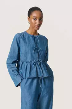 Soaked in Luxury Bluse (30408154) medium blue denim