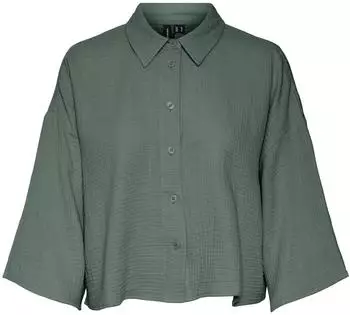 Vero Moda VMNATALI CROP SHIRT WVN NOOS Hemdbluse Loose Fit laurel wreath/schilf