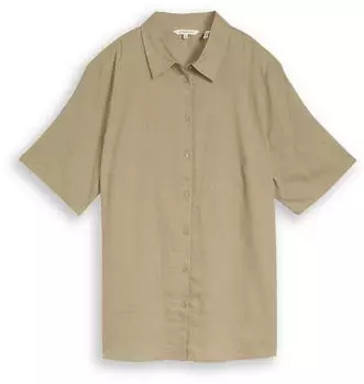 Tom Tailor Loose Fit Bluse mit Leinenanteil silver olive