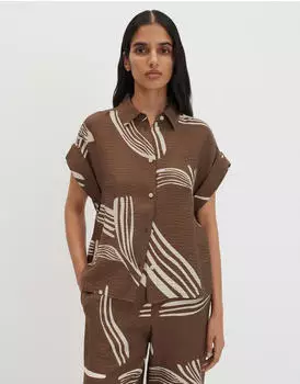 someday. Zerike Kurzarmbluse Loose Fit (4059117657122) hazelnut